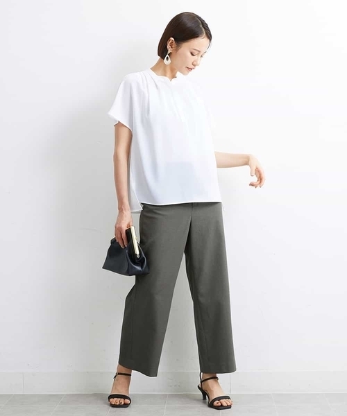 「MICHEL KLEIN」 半袖ブラウス 38 ブラック レディース_画像7