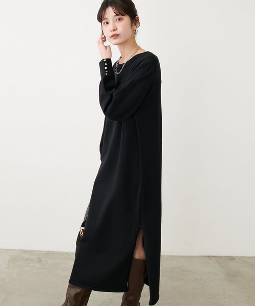 natural couture 「natural couture」 ニットワンピース FREE ボルドー