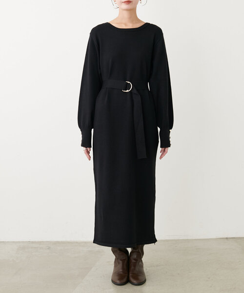 natural couture 「natural couture」 ニットワンピース FREE ボルドー