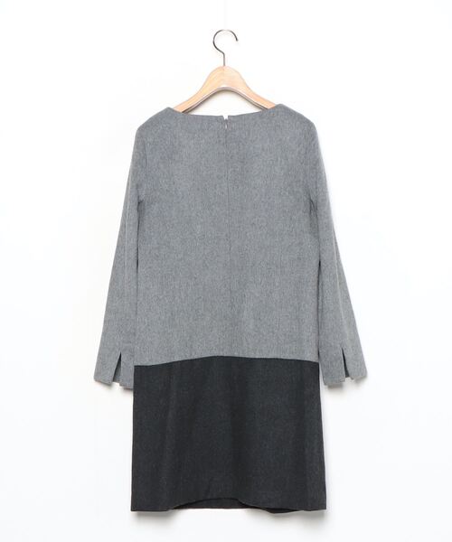 「M-premier BLACK」 長袖ワンピース 36 グレー レディース_画像2