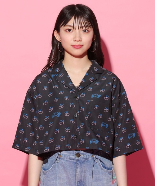 「repipi armario」 「KIDS」半袖シャツ MEDIUM ブラック キッズ_画像7