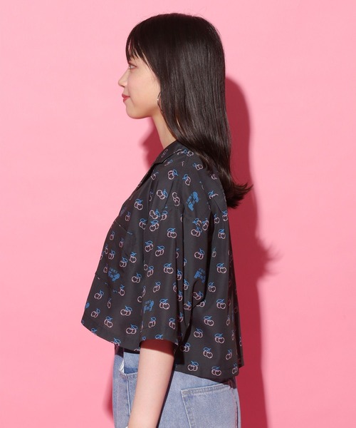 「repipi armario」 「KIDS」半袖シャツ MEDIUM ブラック キッズ_画像8