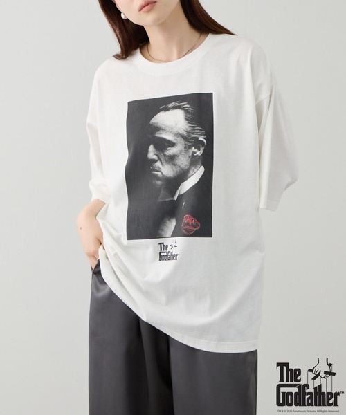 tシャツ フォトプリント ルーズシルエット クルーネック Tシャツ