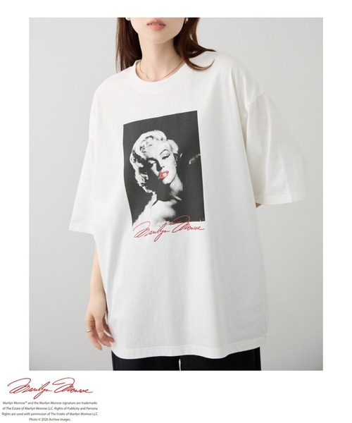 tシャツ フォトプリント ルーズシルエット クルーネック Tシャツ