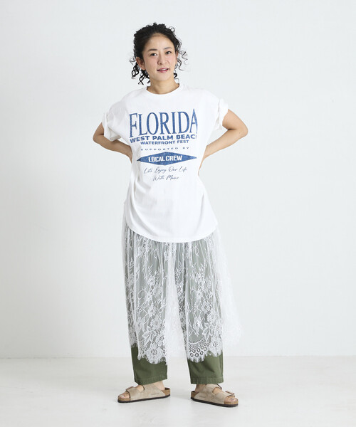 tシャツ Freada/フリーダ Tシャツ レースドッキング ワンピース レディースの画像