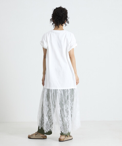 tシャツ Freada/フリーダ Tシャツ レースドッキング ワンピース レディースの画像