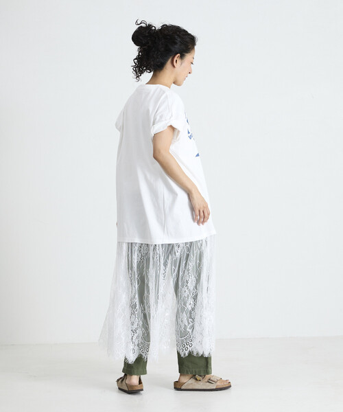 tシャツ Freada/フリーダ Tシャツ レースドッキング ワンピース レディースの画像