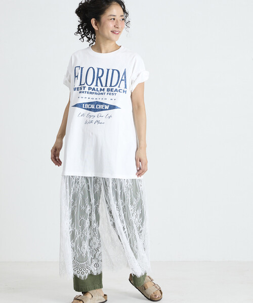 tシャツ Freada/フリーダ Tシャツ レースドッキング ワンピース レディースの画像