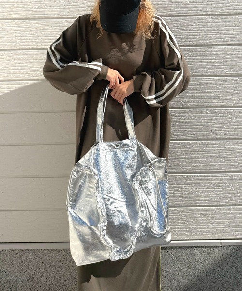「Q」 長袖ワンピース MEDIUM ダークオリーブ レディース_画像6