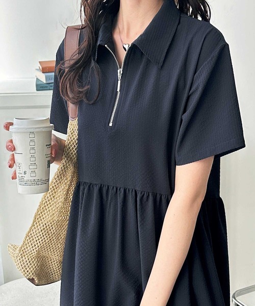 「GeeRA」 半袖ワンピース X-LARGE ブラック系その他 レディース_画像2