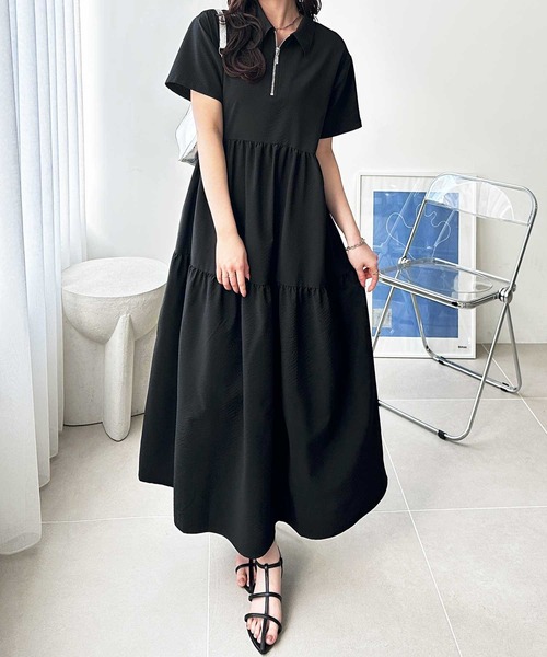 「GeeRA」 半袖ワンピース X-LARGE ブラック系その他 レディース_画像5