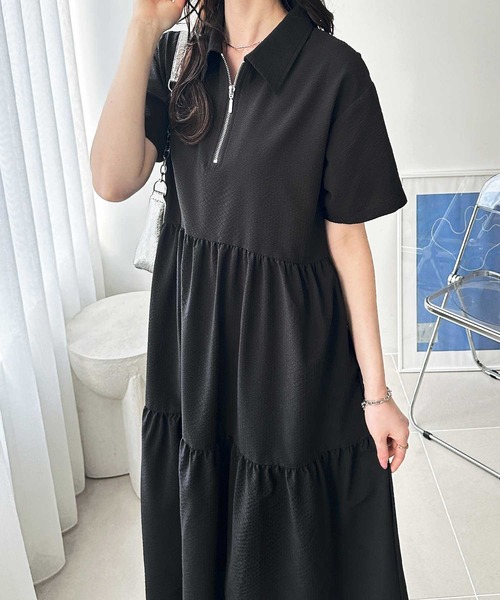 「GeeRA」 半袖ワンピース X-LARGE ブラック系その他 レディース_画像6
