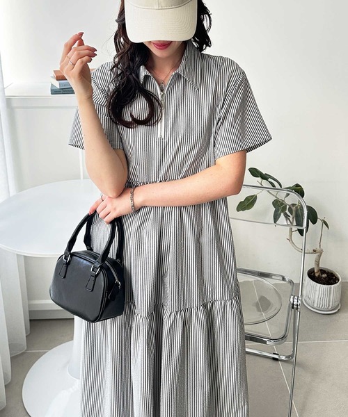「GeeRA」 半袖ワンピース X-LARGE ブラック系その他 レディース_画像9
