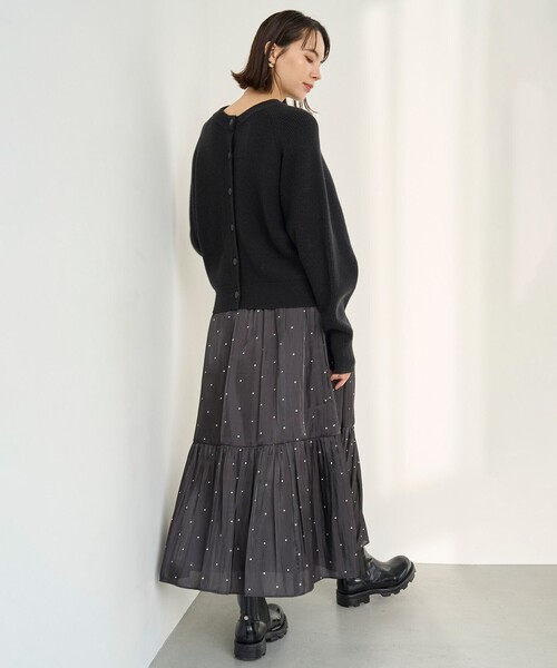「UNFILO」 フレアスカート MEDIUM グレー レディース_画像7