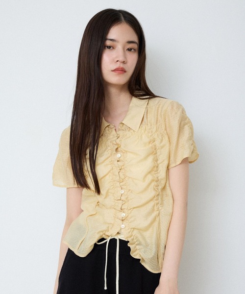 ブラウス シャツ シアージャガードシャーリングシャツSS/859249 レディースの画像