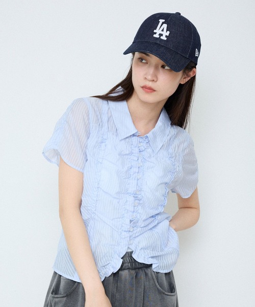 ブラウス シャツ シアージャガードシャーリングシャツSS/859249 レディースの画像