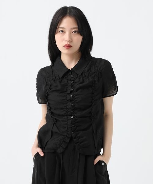 ブラウス シャツ シアージャガードシャーリングシャツSS/859249 レディースの画像