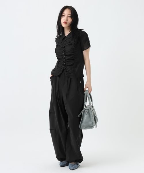 ブラウス シャツ シアージャガードシャーリングシャツSS/859249 レディースの画像