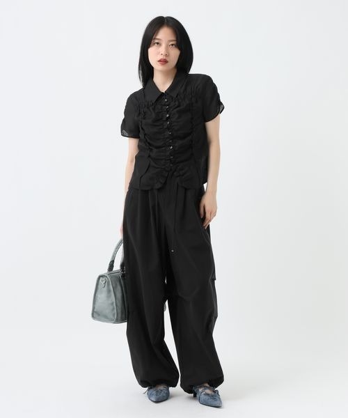 ブラウス シャツ シアージャガードシャーリングシャツSS/859249 レディースの画像