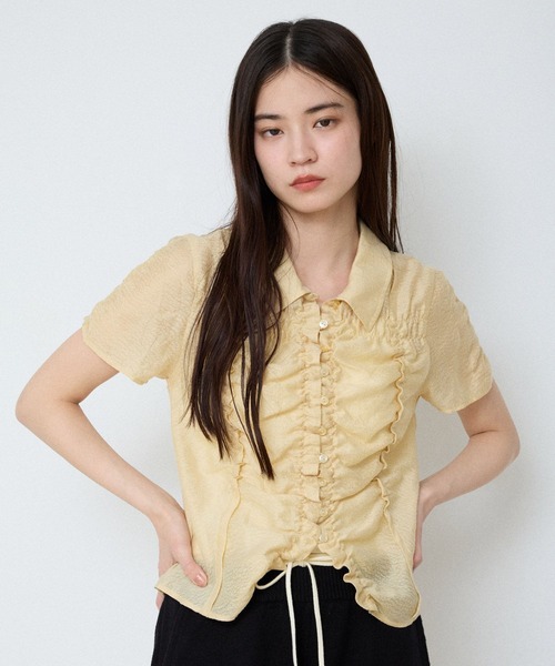 ブラウス シャツ シアージャガードシャーリングシャツSS/859249 レディースの画像