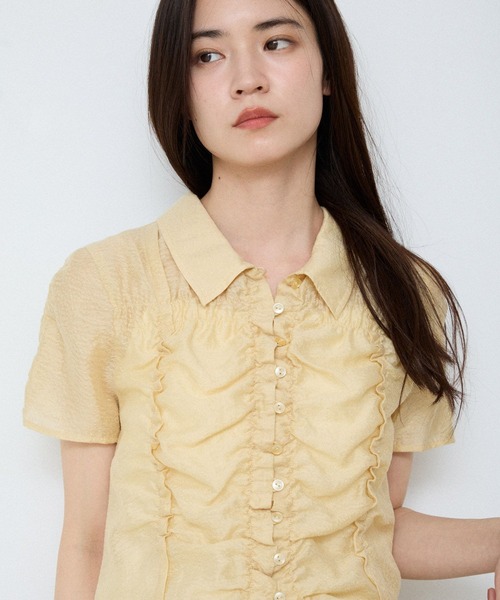 ブラウス シャツ シアージャガードシャーリングシャツSS/859249 レディースの画像