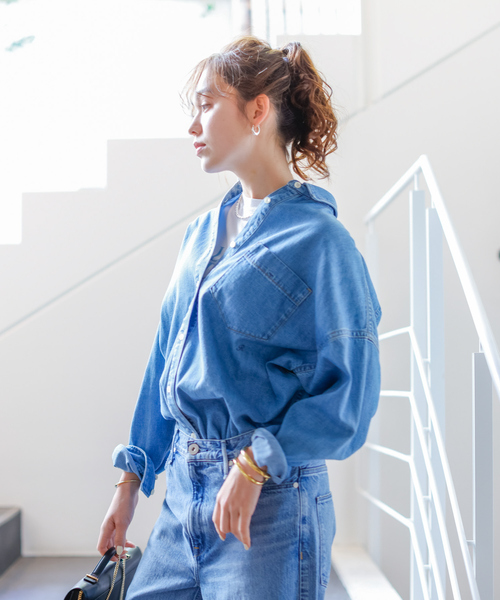「Rouge vif」 長袖シャツ フリー ブルー レディース_画像7