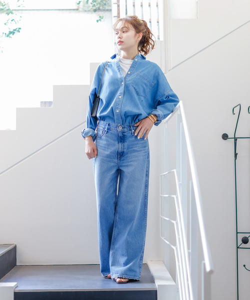 「Rouge vif」 長袖シャツ フリー ブルー レディース_画像8