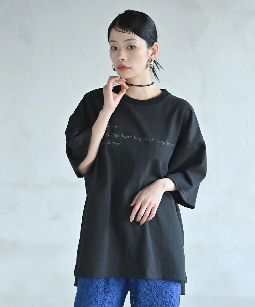 「funda mine」 半袖Tシャツ 02 ブラック レディース_画像4