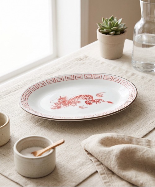 村田森 キリン 唐花角丸皿 楕円プレート お皿 MILLION CARATS（ミリオンカラッツ） 食器 「電子レンジ・食洗機対応