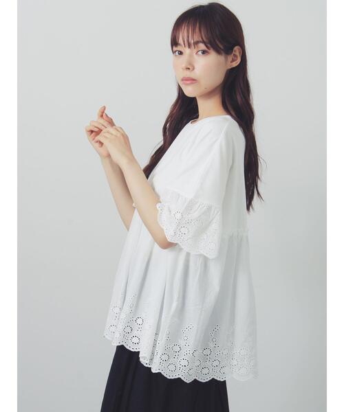 Samansa Mos2（サマンサモスモス） tシャツ 「接触冷感」スカラップ