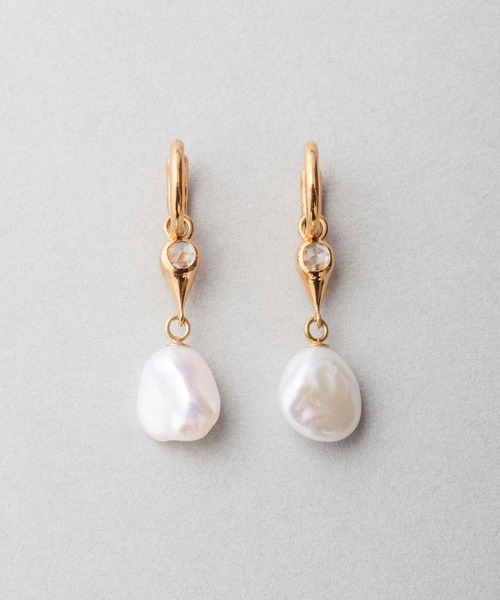 イヤリング パール/ホワイトトパーズ イヤリング ドロップ レディース  