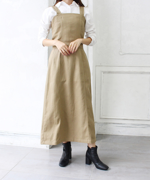 machatt プリーツジャンパースカート MODE ROBE ジャンパースカート バックプリーツジャンパー
