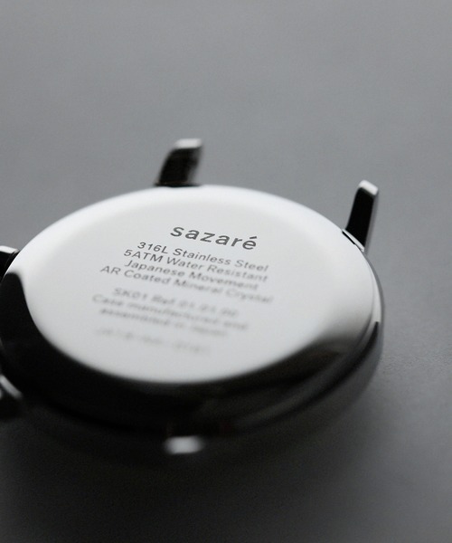 腕時計 SAZARE / ”SK01 BLACK SHEEPSKIN LETHER”リストウォッチ メンズ レディースの画像