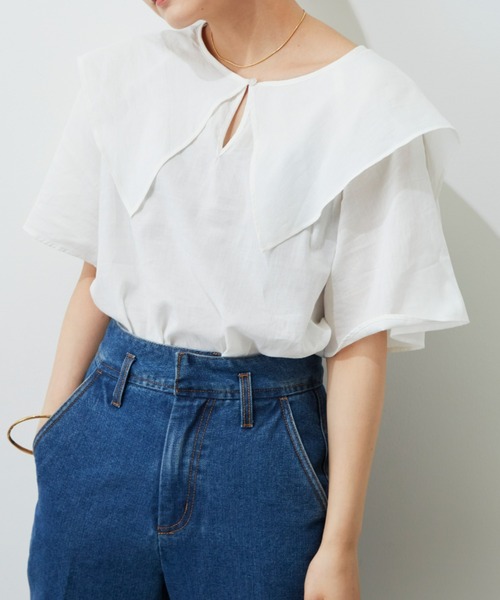 THE PAUSE　シャツ　フリルカラー　ブラウス　ビッグカラー　シャツ Auntie Rosa Holiday シャツ ブラウス ビッグカラーブラウス