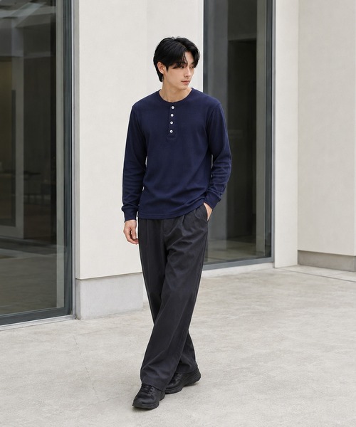 ARCHIVER ヘンリーネック tシャツ 「Bl」ヘンリーネックサーマルT