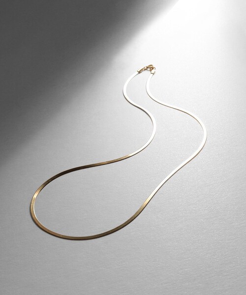 COCOSHNIK コシュニック K18フラットチェーン ネックレス K18フレスコフラットチェーン ネックレス細（ネックレス） | COCOSHNIK