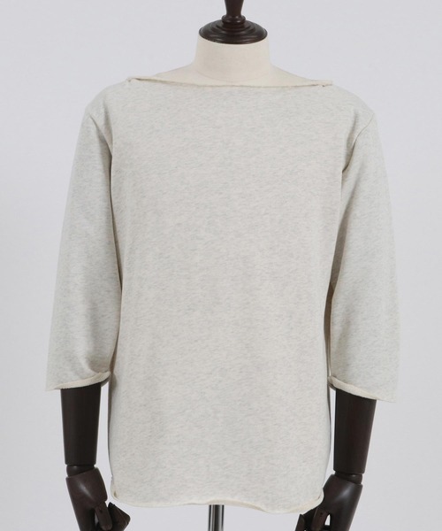 CAMBIO tシャツ msw1415-ボートネック7分袖スウェット メンズ