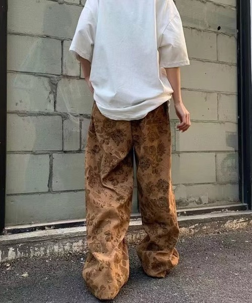 パンツ フラワー柄 ワイドパンツ レディース メンズ : ZOZOTOWN