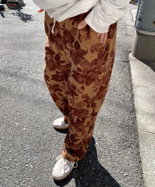 パンツ フラワー柄 ワイドパンツ レディース メンズ : ZOZOTOWN