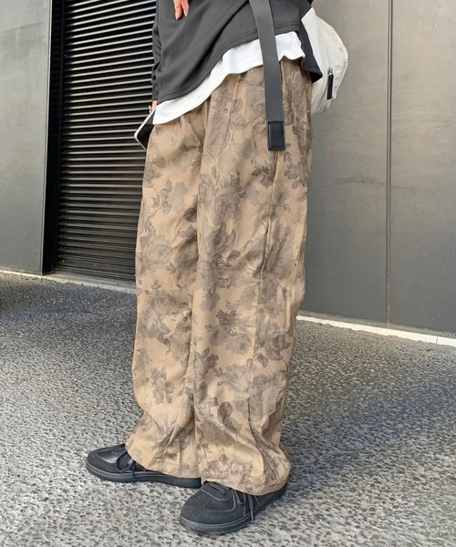 パンツ フラワー柄 ワイドパンツ レディース メンズ : ZOZOTOWN