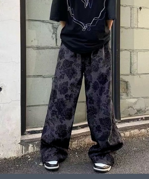 ワイドパンツ パンツ フラワー柄 レディース メンズ : ZOZOTOWN Yahoo
