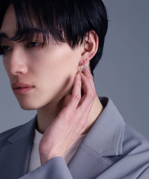 LION HEART シルバー925 クロッシングピアス　2個セット LION HEART ピアス LH for Gift クロッシングピアス/overlapping
