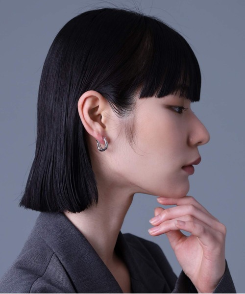 LION HEART シルバー925 クロッシングピアス　2個セット LION HEART ピアス LH for Gift クロッシングピアス/overlapping