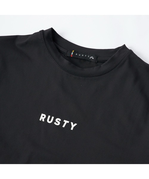 水着 RUSTY/ラスティ 子供用 タンキニ ラッシュT付き 4点セット 水陸両用 吸汗速乾 UVカット アロハ柄 水着 キッズ 子供 女の子の画像