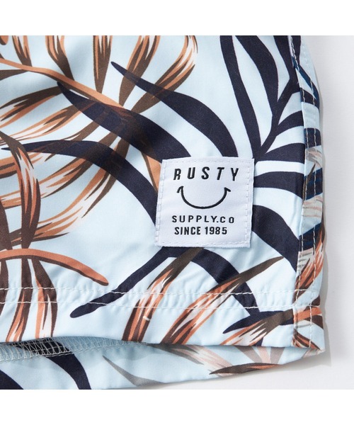 水着 RUSTY/ラスティ 子供用 タンキニ ラッシュT付き 4点セット 水陸両用 吸汗速乾 UVカット アロハ柄 水着 キッズ 子供 女の子の画像