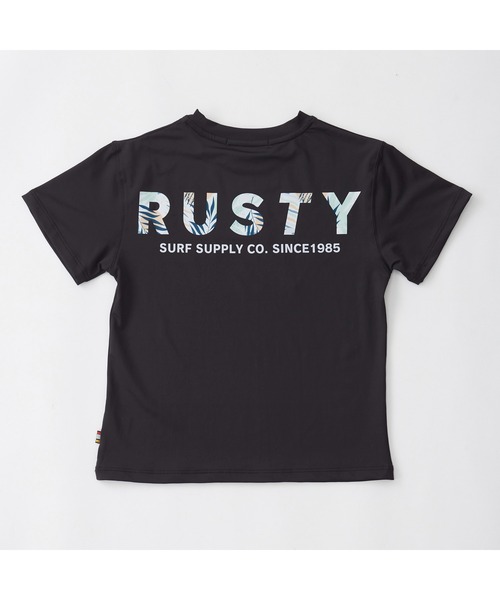 水着 RUSTY/ラスティ 子供用 タンキニ ラッシュT付き 4点セット 水陸両用 吸汗速乾 UVカット アロハ柄 水着 キッズ 子供 女の子の画像