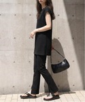 セットアップ 夏 ワッフルトップス+レギンスセ...の詳細画像2