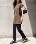 セットアップ 夏 ワッフルトップス+レギンスセ...の詳細画像3