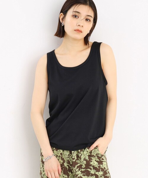 THE SHOP TK トップス 「前後2WAY」シアーストライプ×タンクセット 
