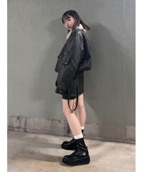 SLY（スライ） スカート 3D PK F/LEATHER MINI SK スリーディ ポケット